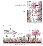 Decal dán tường cây happy tree màu sinh động sang trọng dán được kính, gỗ, tủ sắt