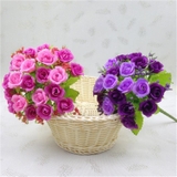 Bó hoa hồng vải trang trí 21 bông