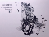 Decal dán tường trang trí ngựa HORSES phòng khách - phòng ngủ MÃ ĐÁO THÀNH CÔNG