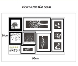 Tranh dán tường bộ 7 khung ảnh đen trắng trang trí ấn tượng