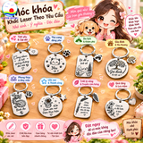 Móc khóa inox khắc mã QR , logo , khắc theo yêu cầu , quà tặng lưu niệm Cảnh Đông