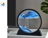 Đồng hồ cát tranh nghệ thuật núi non cát chảy độc đáo in chữ logo uv đế tặng quà theo yêu cầu