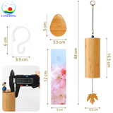 Chuông gió nhạc thiền Cảnh Đông - quà tặng thủ công tre - tặng kèm lá bồ đề thư pháp