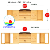 Khay gác bồn tắm tre cao cấp thư giãn gấp gọn tiện lợi - giá đỡ tre bồn tắm ngồi