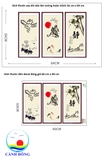 Decal dán tường tranh phong cảnh thư pháp