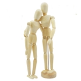 Mô hình người gỗ trang trí tạo nhiều dáng sinh động size lớn 30 cm và nhỏ 11,4 cm