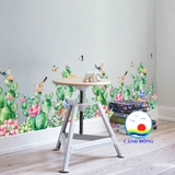 Decal dán tường cây xương rồng bầy chim vui nhộn