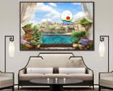 Decal dán tường vườn hoa ban công mở rộng không gian xanh, trang trí sang trọng - in theo size yêu cầu trên nhiều chất liệu - sẵn keo dán dễ