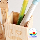 Đựng bút đồng hồ cát khắc chữ Hoho! Smile quà tặng lưu niệm dễ thương