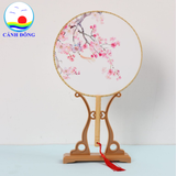 Quạt cổ trang chụp hình tết Cảnh Đông - Múa biểu diễn sự kiện, trang trí decor ,quà tặng lưu niệm - Kiểu dáng tròn