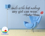 Giấy dán tường  truyền động lực A SMILE IS THE BEST MAKE UP ENY GIRL CAN WEAR