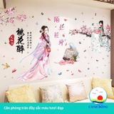 Decal dán tường phong cảnh vườn đào thần tiên