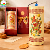 Chuông gió nhạc thiền Cảnh Đông - quà tặng thủ công tre - tặng kèm lá bồ đề thư pháp