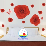 Decal dán tường hoa hồng hiện đại sang trọng