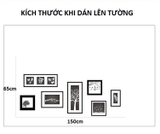 Tranh dán tường bộ 7 khung ảnh đen trắng trang trí ấn tượng