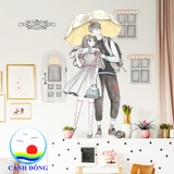 Decal dán tường cặp đôi anime đáng yêu