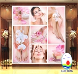 Tranh dán tường trang trí SPA lớn sẵn keo dán dễ in size theo yêu cầu