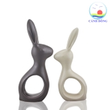 Tượng trang trí nghệ thuật combo đôi thỏ sứ nội thất sang trọng