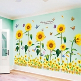Decal dán tường combo hoa hướng dương khoe sắc sang trọng