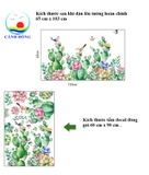 Decal dán tường cây xương rồng bầy chim vui nhộn