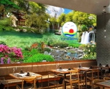 Tranh dán tường phong cảnh yên bình, thác nước thiên nhiên tươi đẹp - in theo size yêu cầu trên nhiều chất liệu - sẵn keo dán dễ