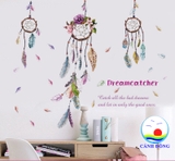 Decal dán tường dreamcatcher màu sắc sinh động