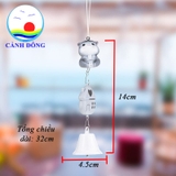 Chuông gió mèo xám dễ thương có túi thơm
