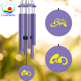 Chuông gió nhạc thiền Cảnh Đông – 6 thanh kim loại lớn – Treo ban công, sân vườn
