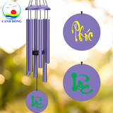Chuông gió nhạc thiền Cảnh Đông – 6 thanh kim loại lớn – Treo ban công, sân vườn