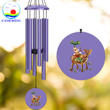 Chuông gió nhạc thiền Cảnh Đông – 6 thanh kim loại lớn – Treo ban công, sân vườn