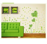 Decal dán tường cỏ trái tim xanh trang trí phòng xanh mát sang trọng