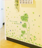 Decal dán tường cỏ trái tim xanh trang trí phòng xanh mát sang trọng