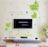 Decal dán tường cỏ trái tim xanh trang trí phòng xanh mát sang trọng