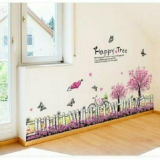 Decal dán tường cây happy tree màu sinh động sang trọng dán được kính, gỗ, tủ sắt