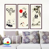 Decal dán tường tranh phong cảnh thư pháp