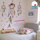 Decal dán tường dreamcatcher màu sắc sinh động