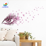 Decal dán tường ĐÔI MẮT LÃNG MẠN - Trang trí SALON đẹp sang trọng