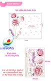 Decal dán tường hoa hồng rose  lãng mạn - không gian phòng đẹp sang trọng, thư giãn
