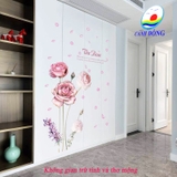 Decal dán tường hoa hồng rose  lãng mạn - không gian phòng đẹp sang trọng, thư giãn