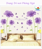 Decal dán tường hoa tím sang trọng