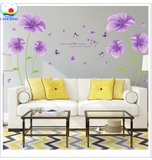 Decal dán tường hoa tím sang trọng