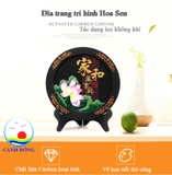 Đĩa phong thủy than hoạt tính hoa sen chân đế tam giác