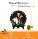 Đĩa phong thủy than hoạt tính hoa sen chân đế sơn thủy