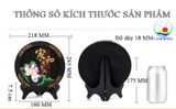 Đĩa phong thủy than hoạt tính hoa sen chân đế tam giác