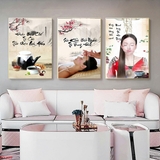 Tranh dưỡng sinh đông y spa - thẩm mỹ viện gỗ tráng gương hiện đại in uv 3D - thiết kế size và in ảnh theo yêu cầu combo 3 tranh