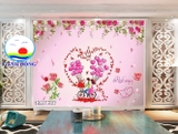Decal dán tường tình yêu trang trí phòng vợ chồng, phòng cưới lãng mạn, sang trọng  - in theo size yêu cầu trên nhiều chất liệu - sẵn keo dán dễ