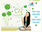 Decal dán tường combo cỏ xanh thiên nhiên tươi mát