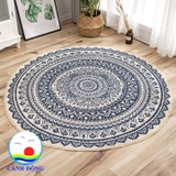 Thảm trải sàn tròn hoa mandala phong cách retro