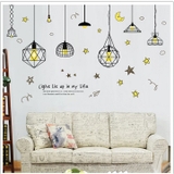 Decal dán tường bóng đèn phát sáng hiện đại sang trọng