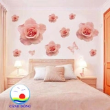 Decal dán tường hoa hồng hiện đại sang trọng